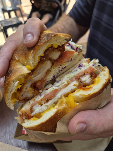 Filled bagel from The Dose Cafe