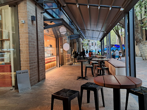 Outdoor laneway seating at The Dose Cafe